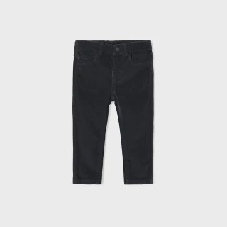 Дълъг панталон рипсено кадифе slim fit в черно за бебе момче Майорал