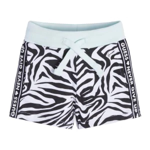 Къси двуцветни памучни панталонки за момиче Guess