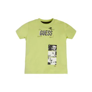 Тениска с къс ръкав в цвят лайм за момче Guess