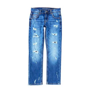Дънков панталон за момче с кръпки slim fit Guess