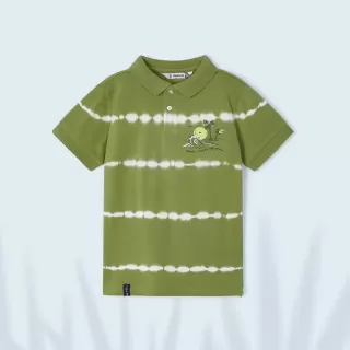 Поло тениска с къс ръкав tie dye за момче в зелено Майорал