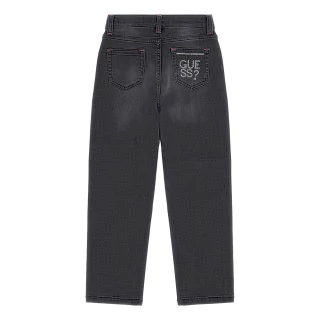 Деним панталон за момиче в черно straight fit Guess