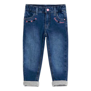 Деним панталон comfort fit за момиче с бродерии Guess