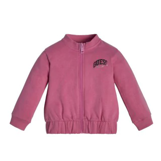 Розов суичър с цветен надпис Guess за момиче