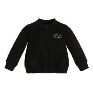 Черен суичър с цветен надпис Guess за момиче