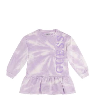 Свободна трикотажна рокля в лилаво Guess