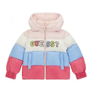 Спортно есенно яке за мини момиче в 4 ярки цвята и контрастен надпис Guess