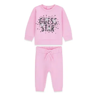 Спортна блуза и спортен панталон в розов цвят за бебе момиче с надпис Guess Star