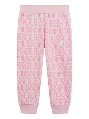 Спортен панталон в розово за мини момиче с лога Guess