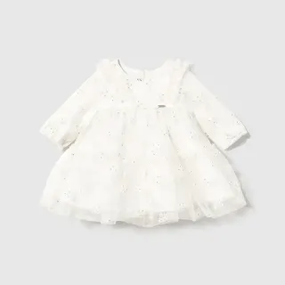 Официална бебешка рокля от тюл Mayoral Newborn с волани и бродерия на цветя