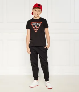 Спортна памучна долница за момче в черно Guess