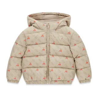 Детско Oversize  бежово зимно яке с монограм и мечета Guess Bear