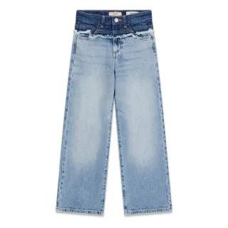 Детски дънки GUESS с двоен ефект на талията и широк крачол (Wide Leg)