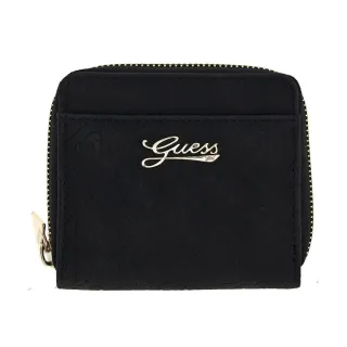 Малко черно портмоне с релефно лого Guess