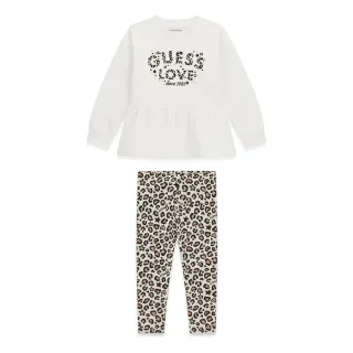 Детски комплект от туника и леопардов клин Guess