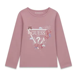 Детска блуза Guess с дълъг ръкав и флорално лого
