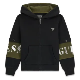 Детски памучен суитшърт GUESS с цип и качулка в два цвята 
