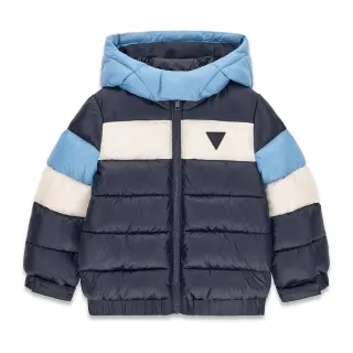 Детско дебело зимно яке GUESS в колор-блок дизайн с триъгълно лого